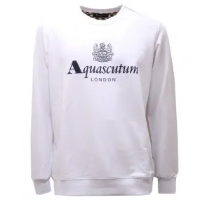 2578AE felpa uomo AQUASCUTUM white cotton sweatshirt man