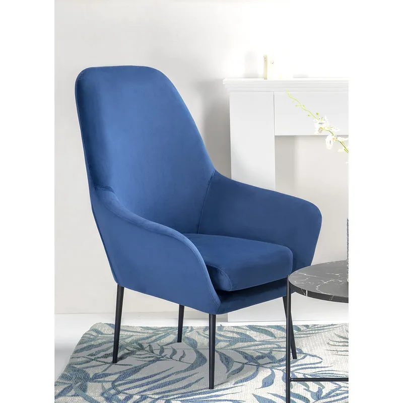 Braid Poltrona mary in velluto, blu
