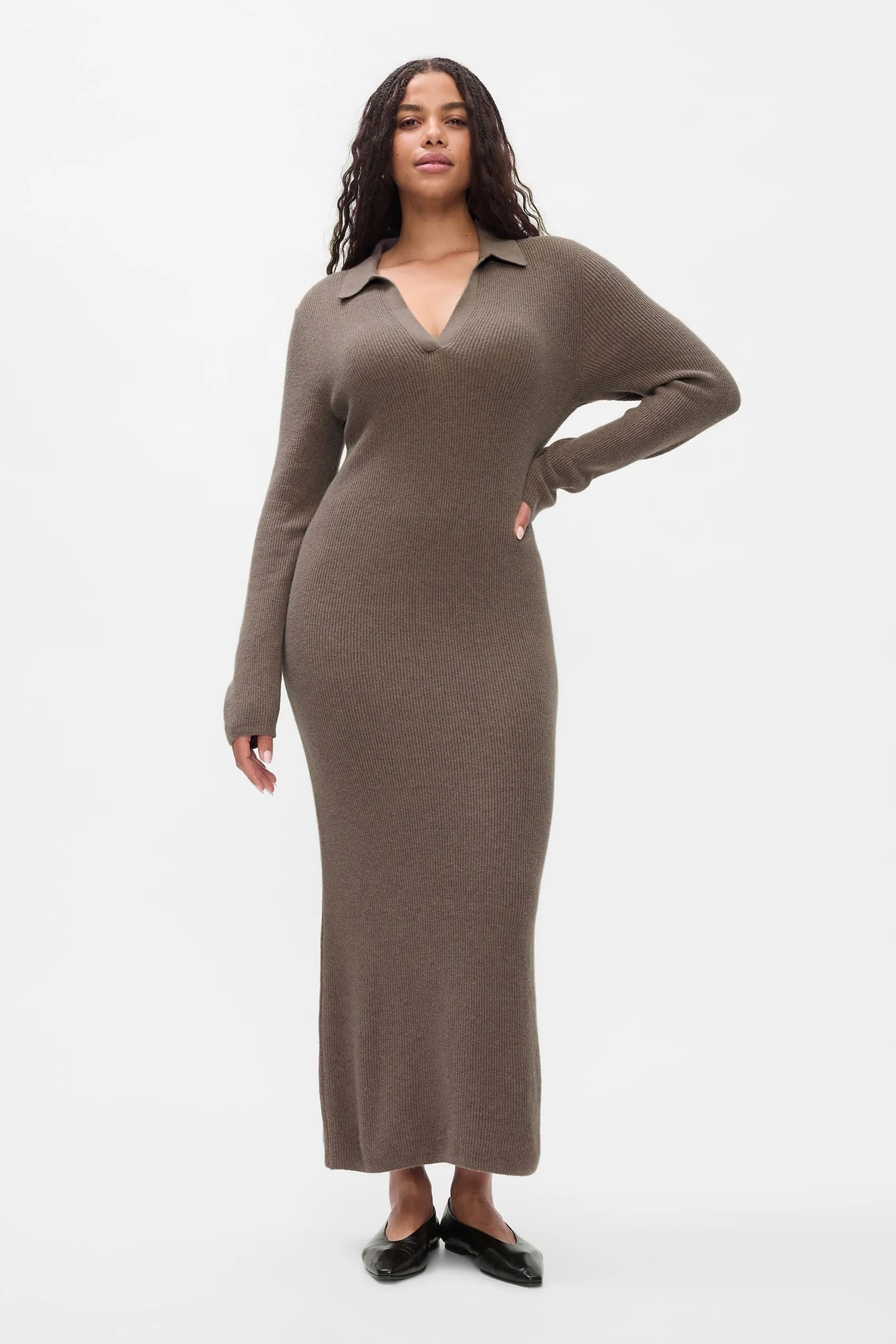 Gap CashSoft Rib Midi Polo Maglione Vestito    