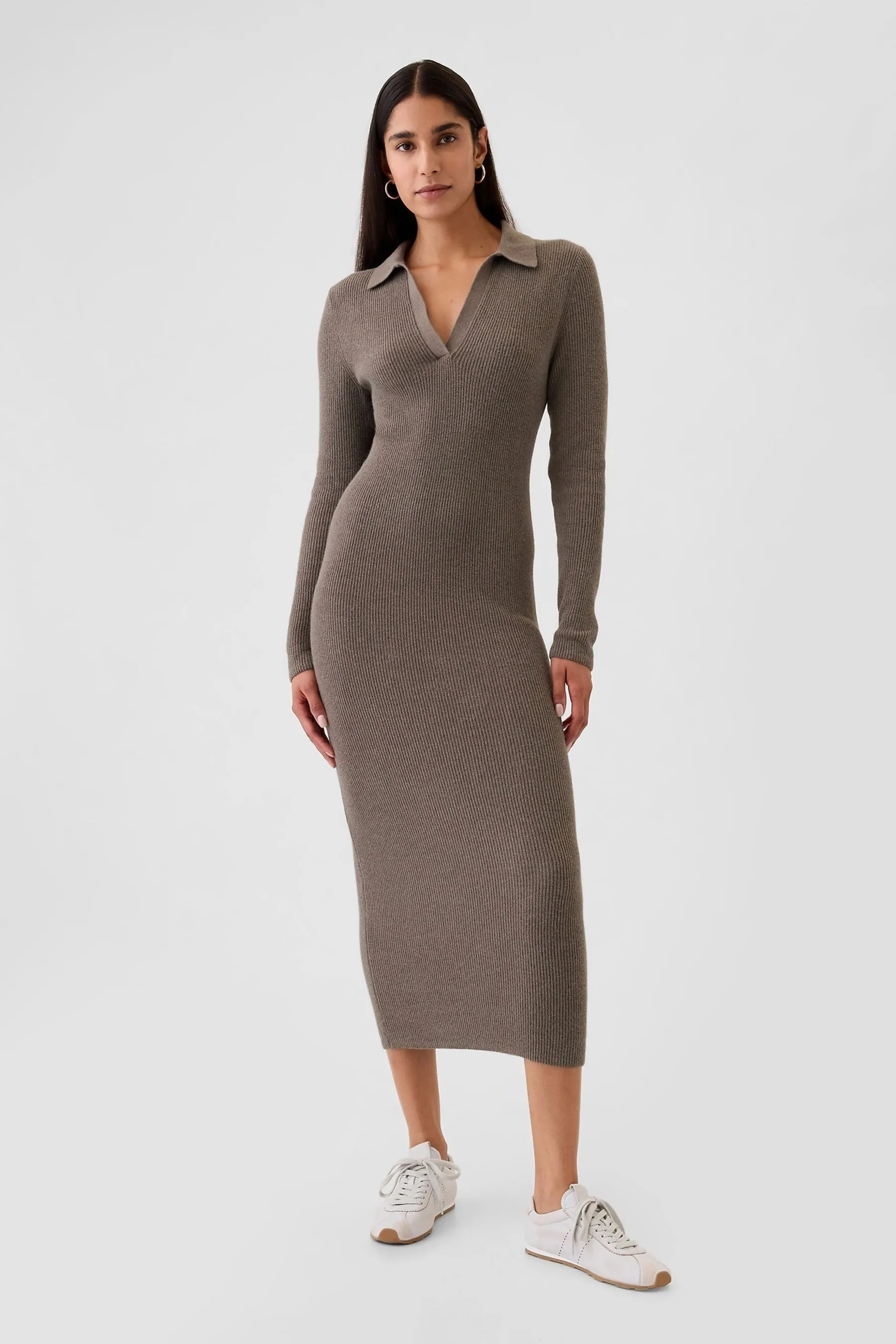 Gap CashSoft Rib Midi Polo Maglione Vestito    