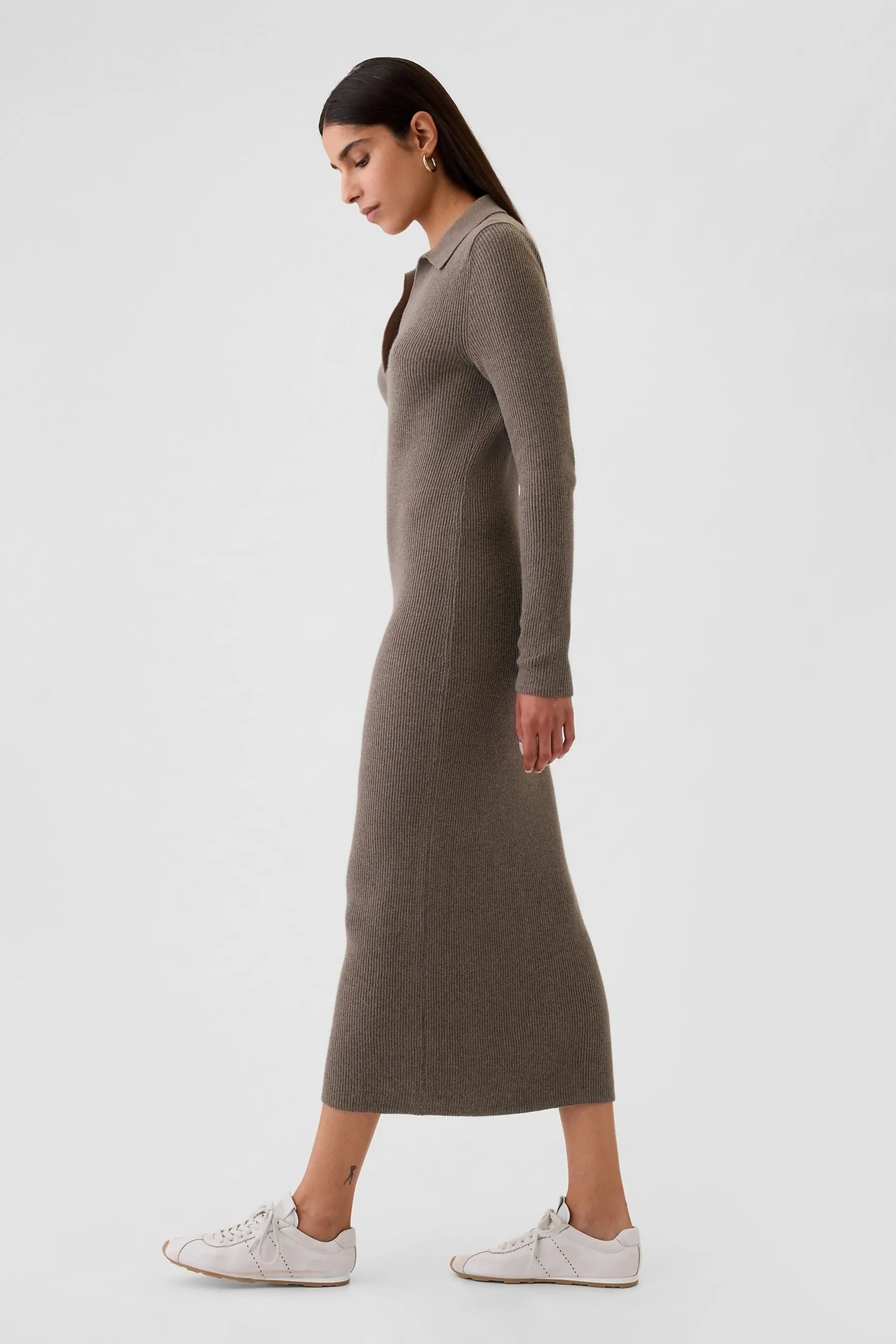 Gap CashSoft Rib Midi Polo Maglione Vestito    