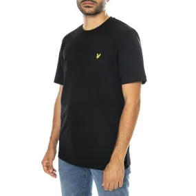 Lyle & Scott Pique T-Shirt Jet Black - Maglietta Girocollo Uomo Nera    