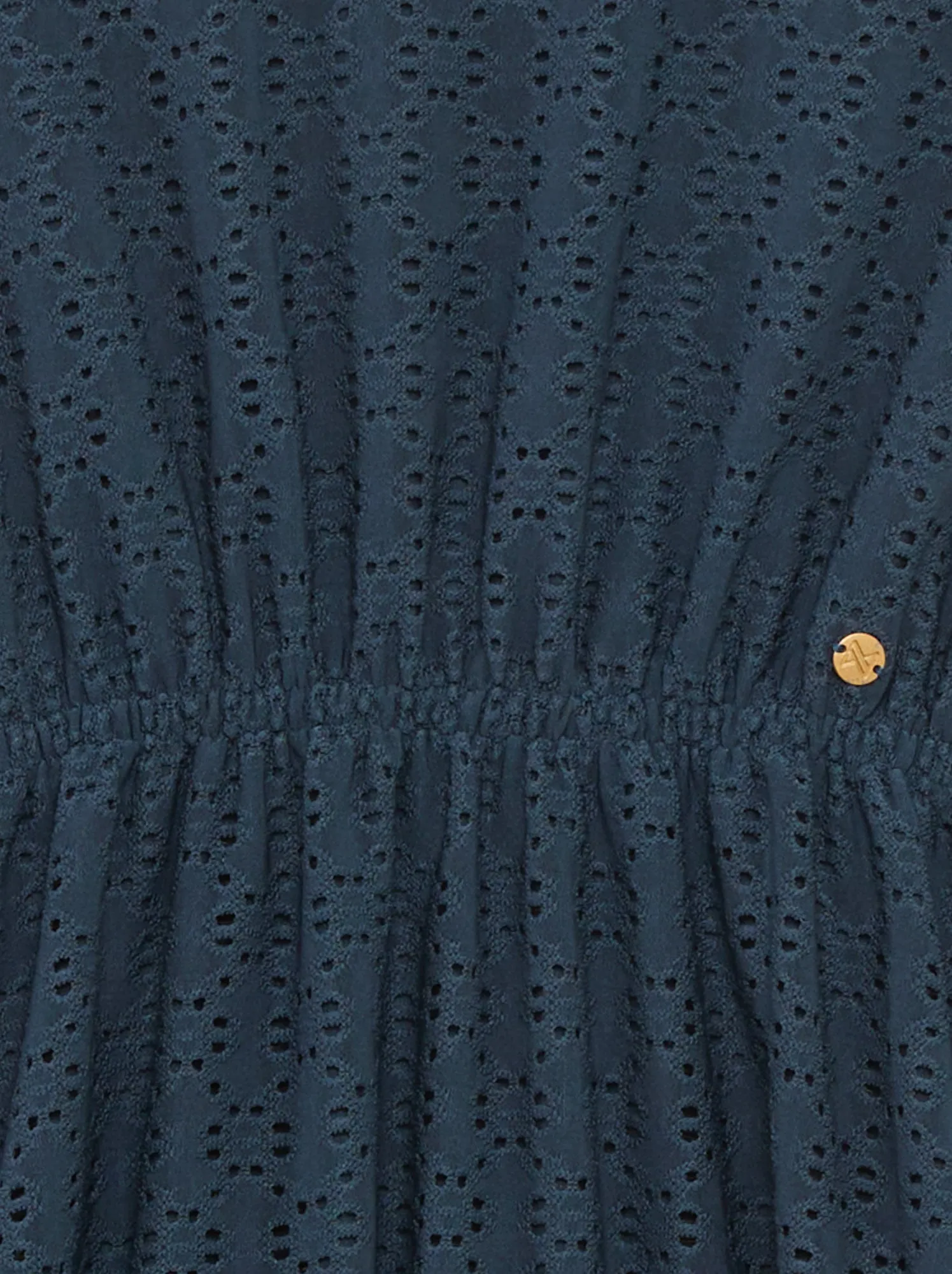 Vestito sciancrato in maglia traforata - BLU